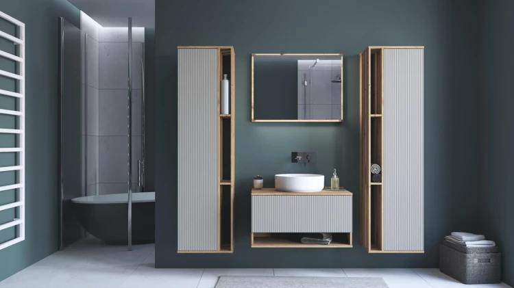 Szafka pod umywalkę Aviola z szufladą do łazienki 80 cm dąb artisan
