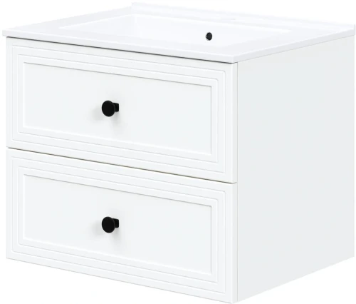 Szafka pod umywalkę Toreto z 2 szufladami do łazienki 60 cm biały