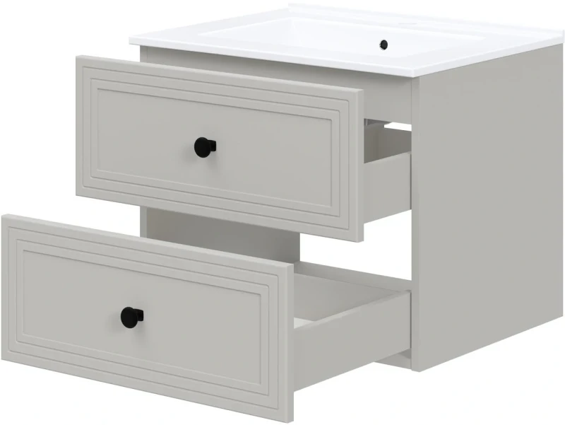 Szafka pod umywalkę Toreto z 2 szufladami do łazienki 60 cm cashmere