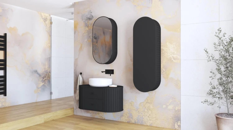 Szafka pod umywalkę Venezia z 2 szufladami do łazienki 95 cm czarny
