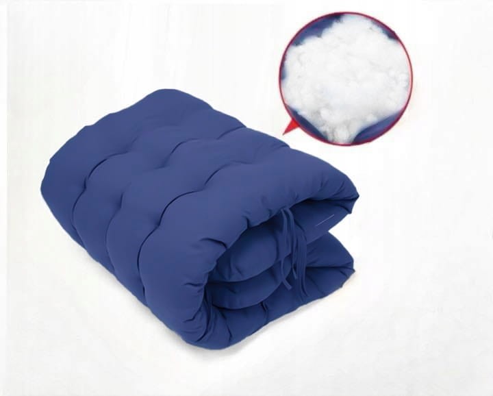 Leżak ogrodowy Libretto rozkładany plażowy z miękką poduszką niebieski na szarym stelażu