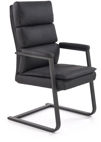 Fotel gabinetowy Adriano Skid eco skóra z podłokietnikami do biura czarny