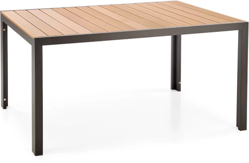 Stół prostokątny Fierro 6-osobowy na taras 150 cm brązowy/czarny