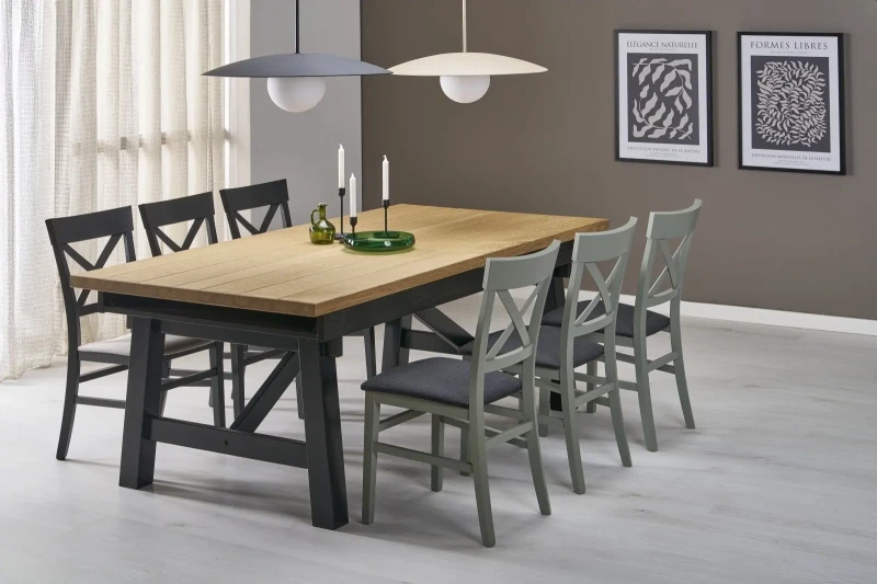 Stół rozkładany Fiesta do jadalni 200-280 cm dąb naturalny/czarny