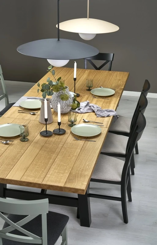 Stół rozkładany Fiesta do jadalni 200-280 cm dąb naturalny/czarny