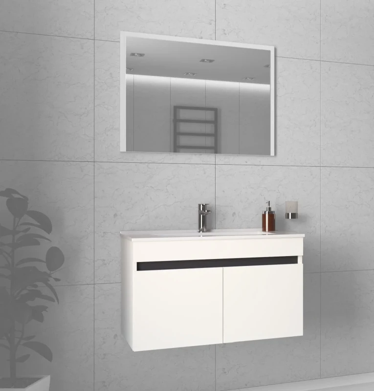 Szafka pod umywalkę Figaro dwudrzwiowa nowoczesna do łazienki 80 cm biały