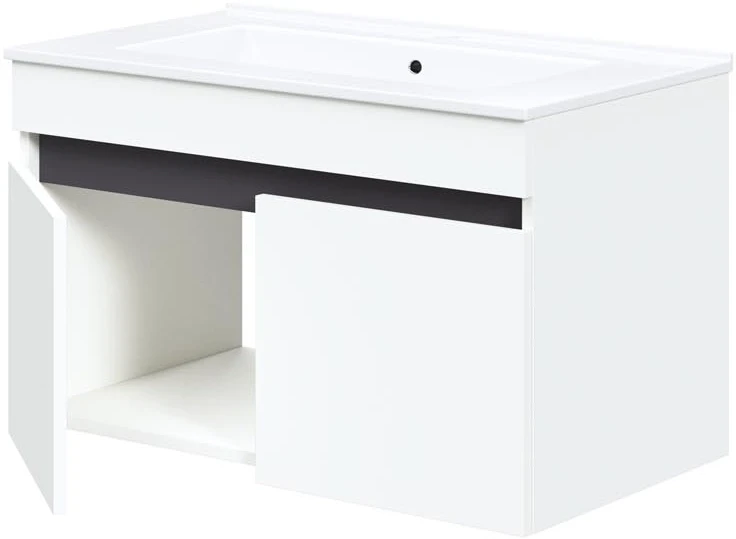 Szafka pod umywalkę Figaro dwudrzwiowa nowoczesna do łazienki 80 cm biały