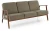 Sofa tapicerowana Milano trzyosobowa drewniany stelaż do salonu oliwkowy/ciemny orzech