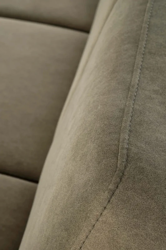 Sofa tapicerowana Milano trzyosobowa drewniany stelaż do salonu oliwkowy/ciemny orzech