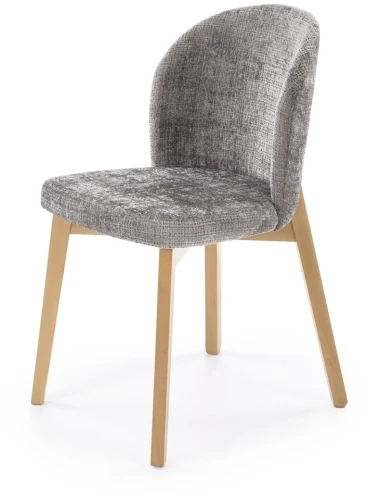 Krzesło tapicerowane Basso na drewnianych nogach do jadalni dąb naturalny/popiel