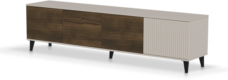 Szafka RTV Random 2 czterodrzwiowa do salonu 200 cm kaszmir/orzech