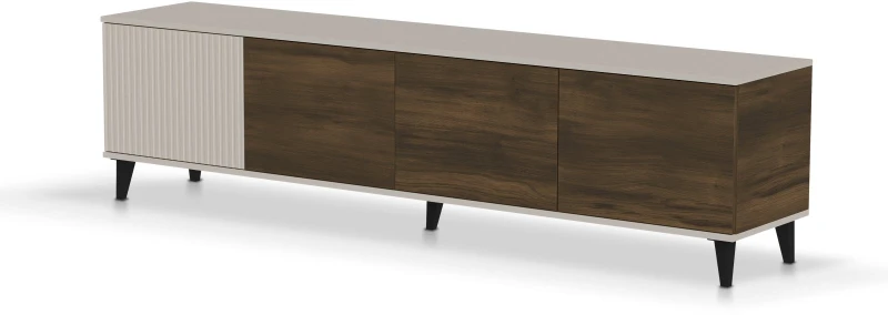 Szafka RTV Random 2 czterodrzwiowa do salonu 200 cm kaszmir/orzech