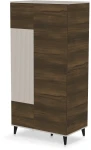 Szafa Random 2 z frezowanym frontem do sypialni 90 cm kaszmir/orzech