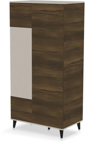 Szafa Random 2 z frezowanym frontem do sypialni 90 cm kaszmir/orzech