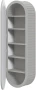 Słupek łazienkowy Venezia jednodrzwiowy z 5 półkami 43 cm cashmere mat