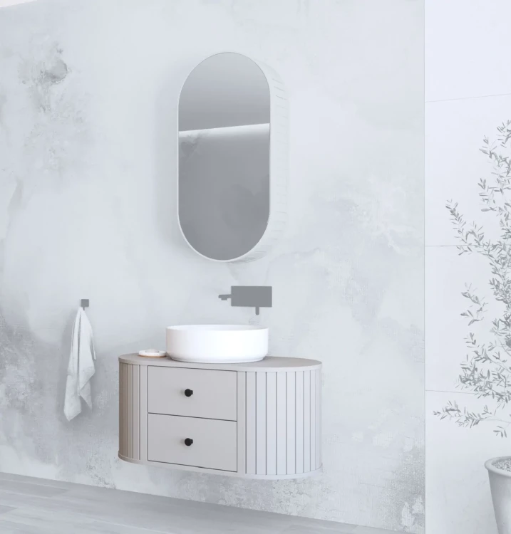 Szafka pod umywalkę Venezia z 2 szufladami do łazienki 95 cm cashmere