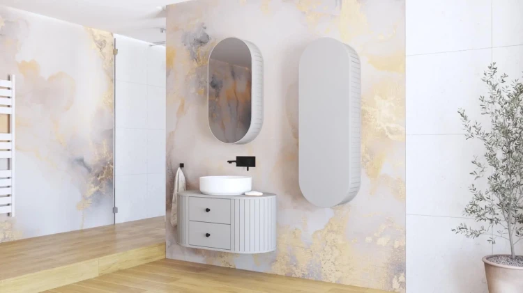 Szafka pod umywalkę Venezia z 2 szufladami do łazienki 95 cm cashmere