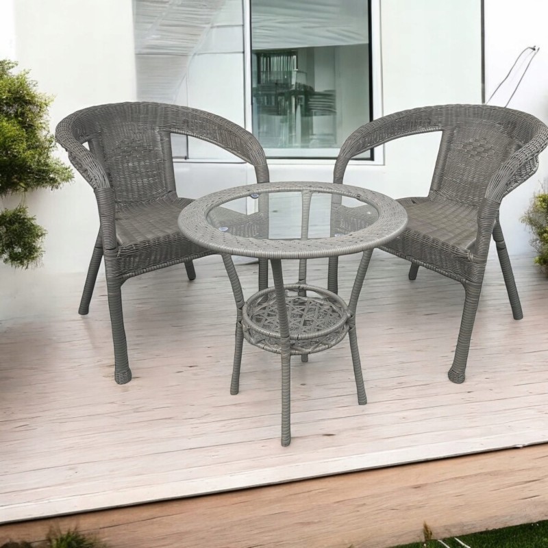 Zestaw mebli ogrodowych z technorattanu Classic Mini Szary