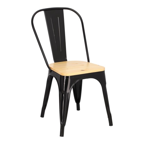 Krzesło Paris Wood czarne sosna naturalna