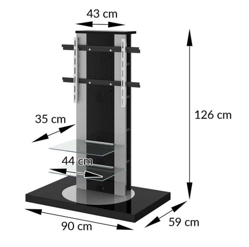 Stolik RTV ROMA II czarny połysk