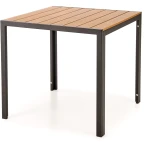 Stół kwadratowy Fierro 4-osobowy na taras 80 cm brązowy/czarny