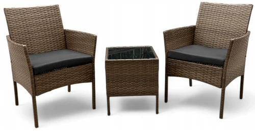 Zestaw mebli ogrodowych z technorattanu Saffa fotele + stolik Brąz jasny