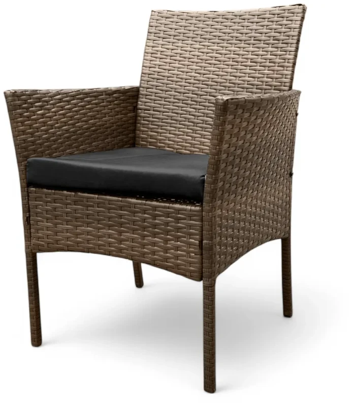 Zestaw mebli ogrodowych z technorattanu Saffa fotele + stolik Brąz jasny