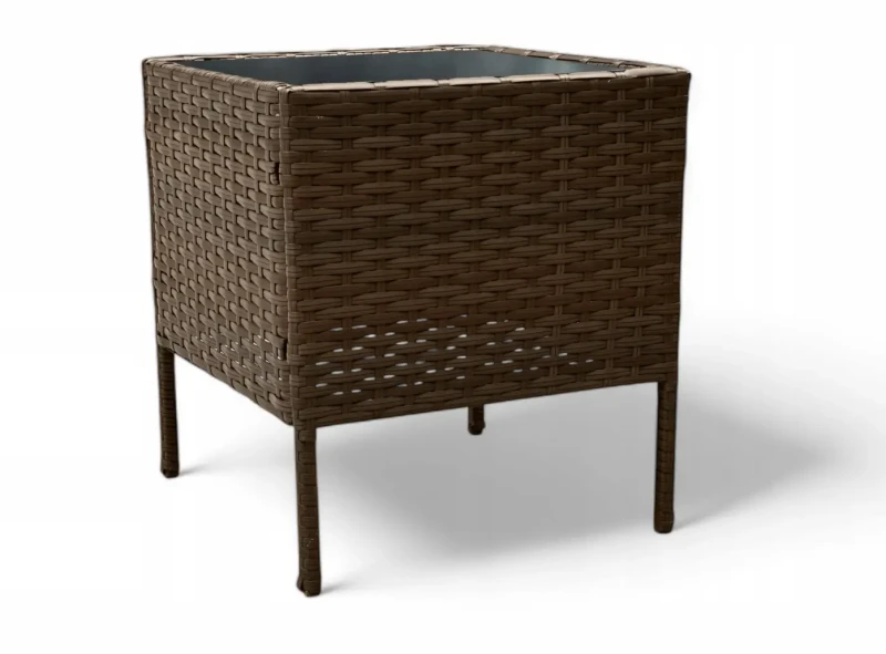 Zestaw mebli ogrodowych z technorattanu Saffa fotele + stolik Brąz jasny