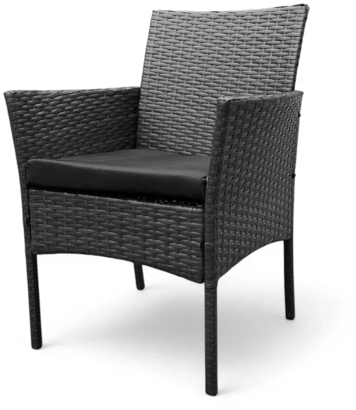 Zestaw mebli ogrodowych z technorattanu Saffa fotele + stolik Szary