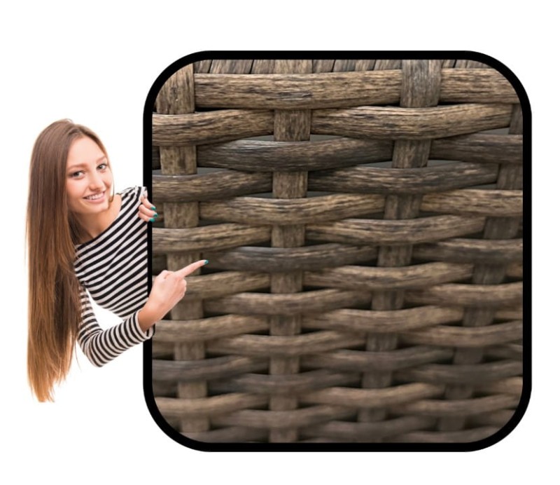 Narożnik ogrodowy z technorattanu dwustronny Ricoco + stolik Jasny Brąz