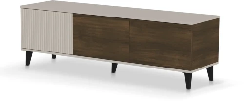 Szafka RTV Random 2 trzydrzwiowa do salonu 150 cm kaszmir/orzech