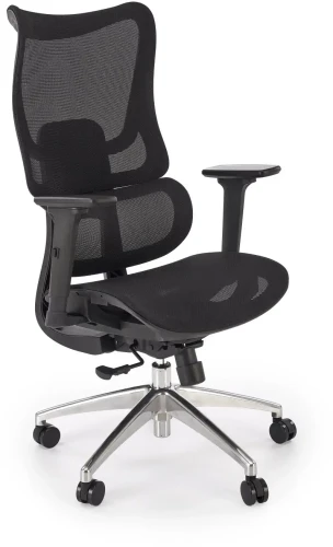 Fotel gabinetowy Casper ergonomiczny obrotowy z mechanizmem synchronicznym do biura czarny