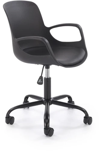 Fotel obrotowy Frost siedzisko z eco skóry do pokoju młodzieżowego czarny