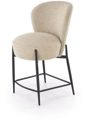 Krzesło barowe H126 hoker nowoczesny na metalowych nogach do kuchni beżowy