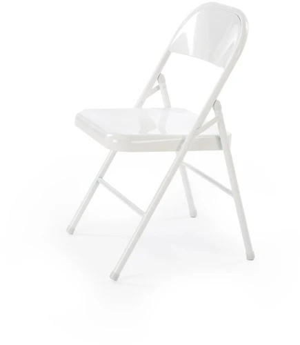 Krzesło składane K565 metalowe nowoczesne w stylu skandynawskim do kuchni biały