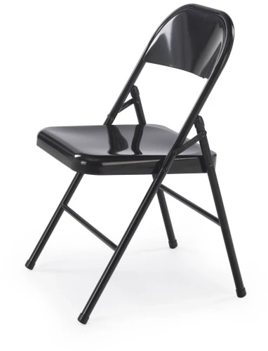 Krzesło składane K565 metalowe nowoczesne w stylu skandynawskim do kuchni czarny