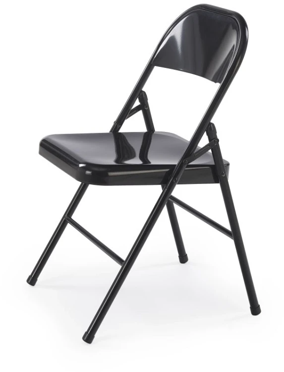 Krzesło składane K565 metalowe nowoczesne w stylu skandynawskim do kuchni czarny
