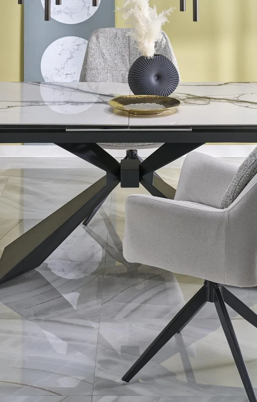 Stół rozkładany Luciano z ceramicznym blatem do jadalni 180-230 cm biały marmur