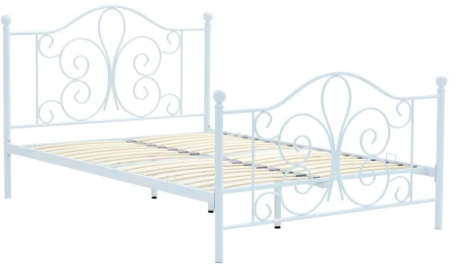 Łóżko metalowe podwójne Panama 140x200cm biały
