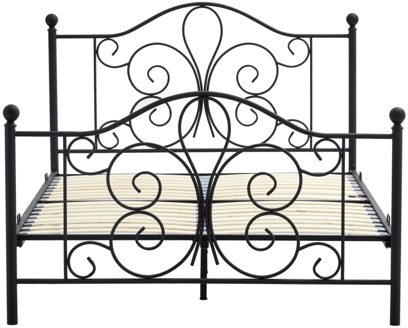 Łóżko metalowe podwójne Panama 140x200cm czarny