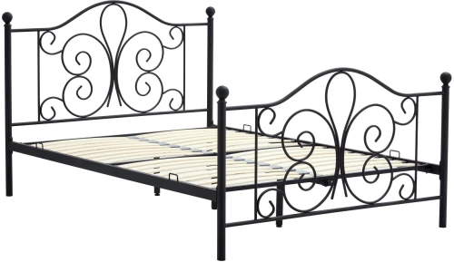 Łóżko metalowe podwójne Panama 140x200cm czarny