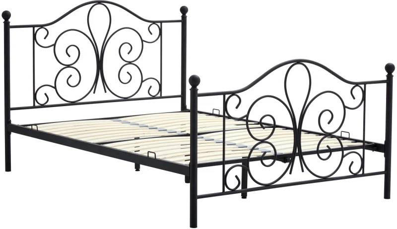 Łóżko metalowe podwójne Panama 140x200cm czarny