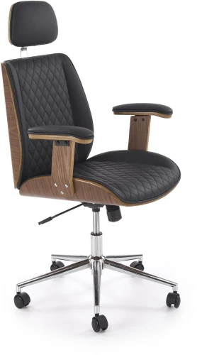 Fotel gabinetowy Timber obrotowy z mechanizmem TILT do biura orzechowy/czarny