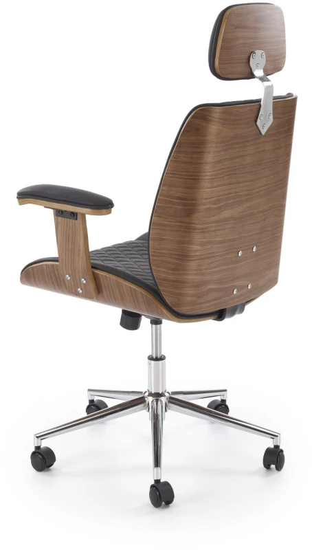 Fotel gabinetowy Timber obrotowy z mechanizmem TILT do biura orzechowy/czarny