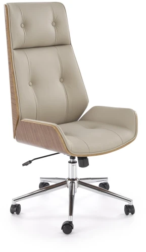 Fotel gabinetowy Webster obrotowy z mechanizmem TILT do biura orzechowy/beżowy