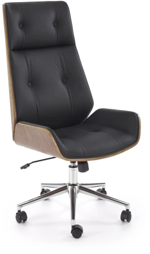 Fotel gabinetowy Webster obrotowy z mechanizmem TILT do biura orzechowy/czarny