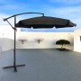 Parasol ogrodowy Merato składany z wysięgnikiem 350 cm + pokrowiec Szary