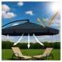 Parasol ogrodowy składany z wysięgnikiem 350 cm + pokrowiec Szary