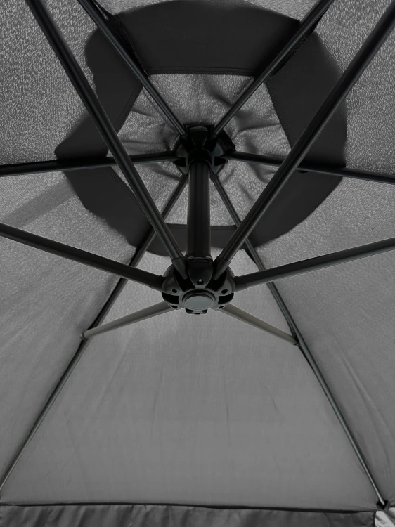 Parasol ogrodowy Merato składany z wysięgnikiem 350 cm + pokrowiec Szary