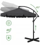 Parasol ogrodowy składany z wysięgnikiem 350 cm + pokrowiec Szary